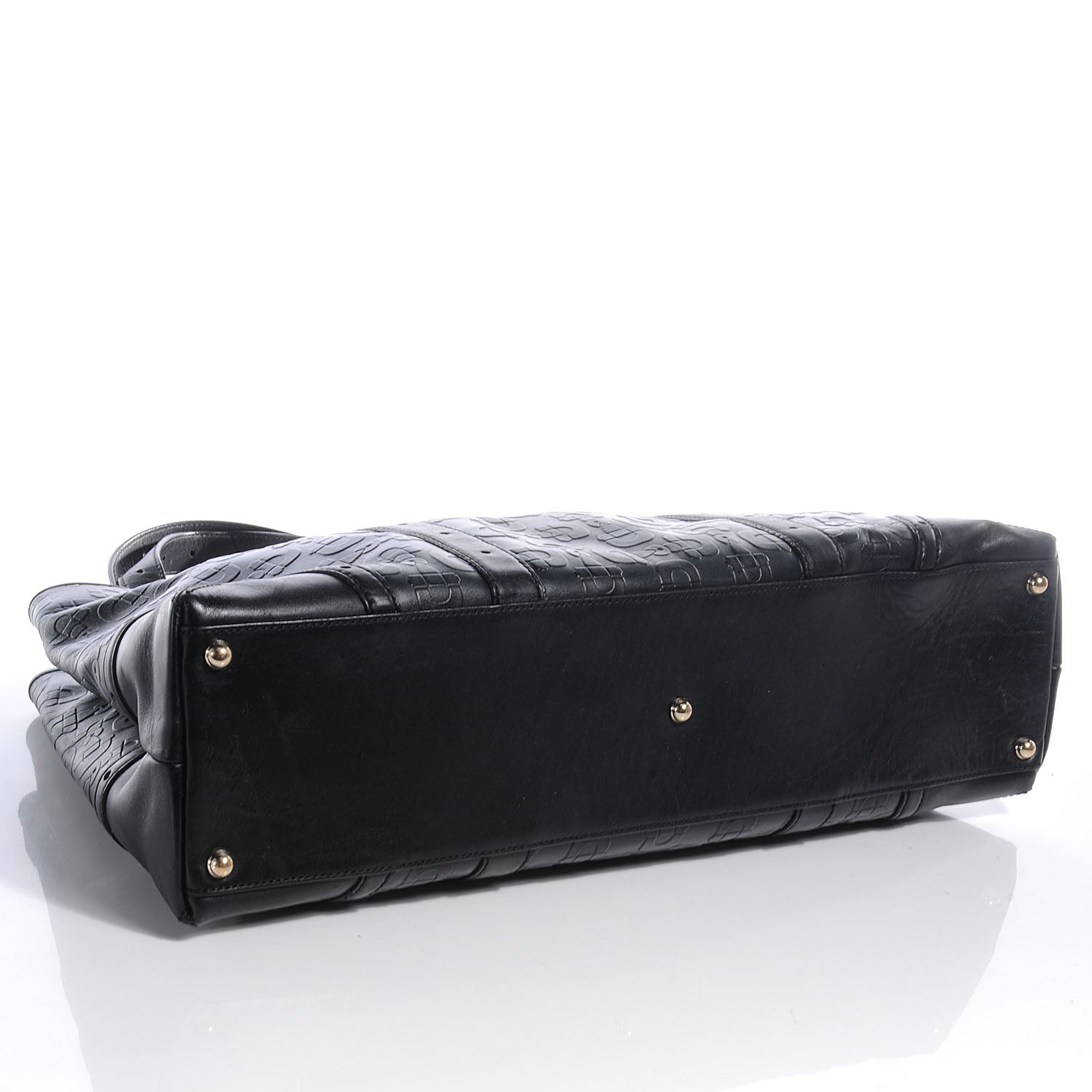 Gucci Calfskin Horsebit Embossed Large Shoulder Bag Black 4 of 8