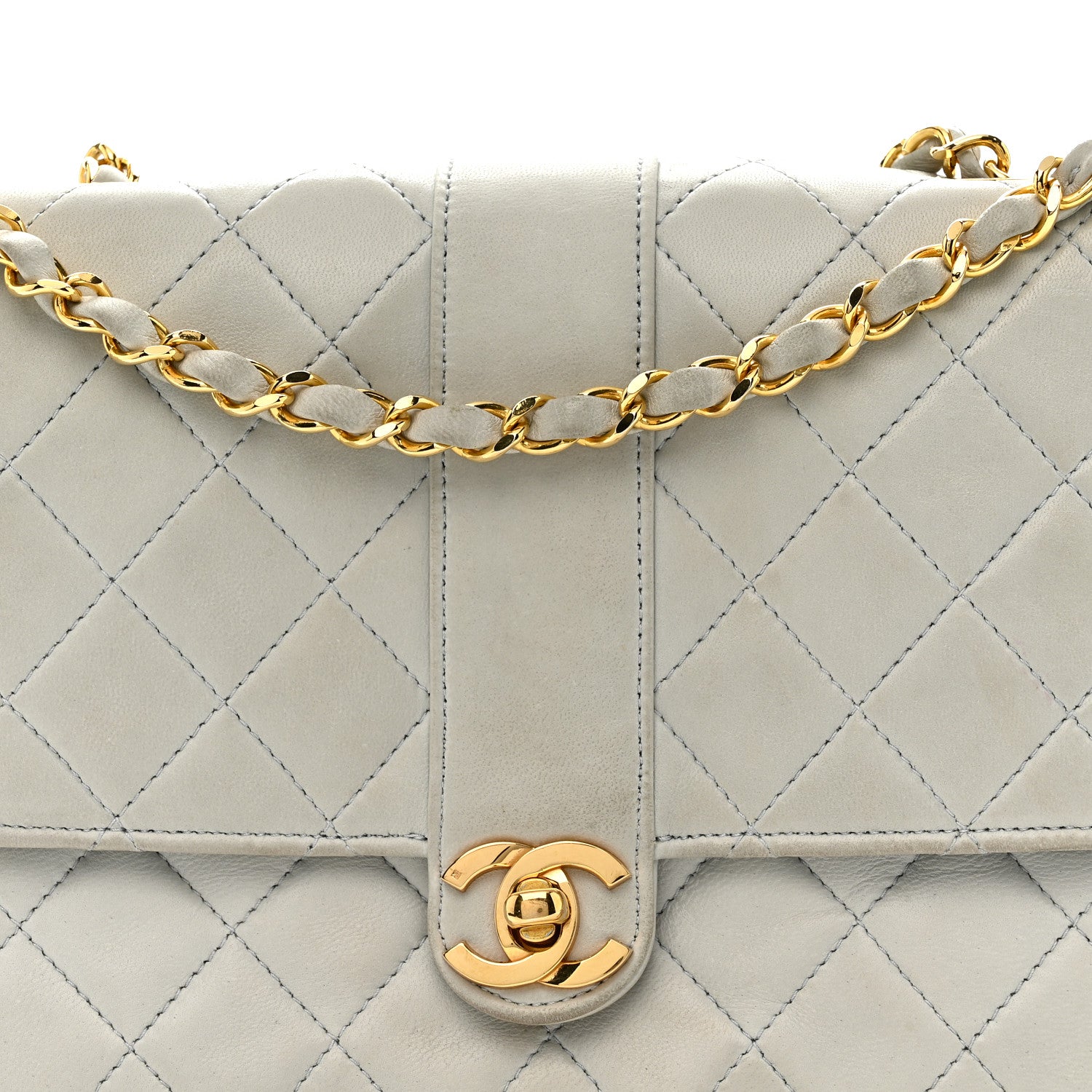 Chanel Lambskin Quilted Small Single Flap Light Blue 8 of 12