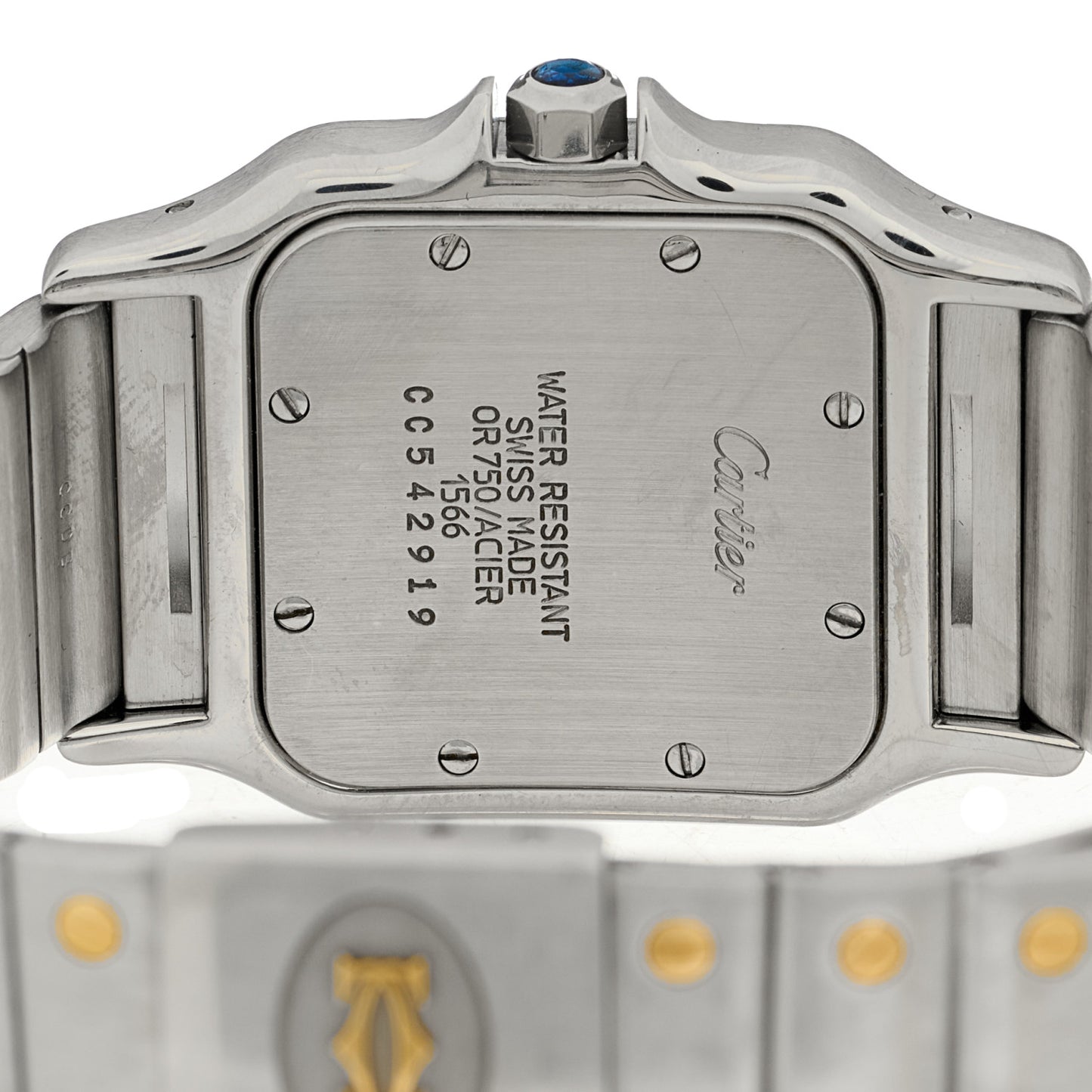 Stainless Steel 18K Yellow Gold 29mm Santos De Cartier Galbee Quartz Watch