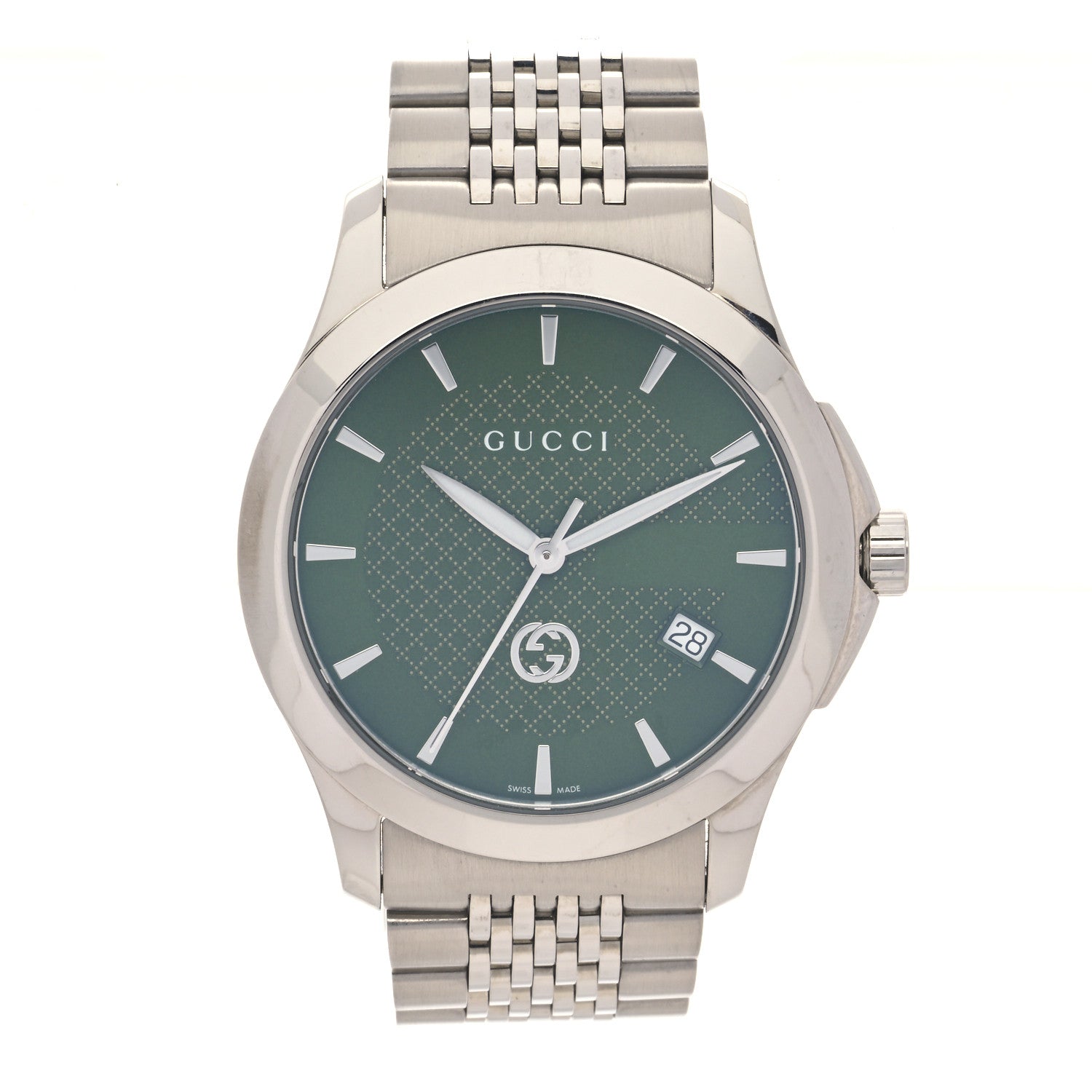 Gucci Stainless Steel 38mm G-Timeless Quartz Watch Green 1 of 5