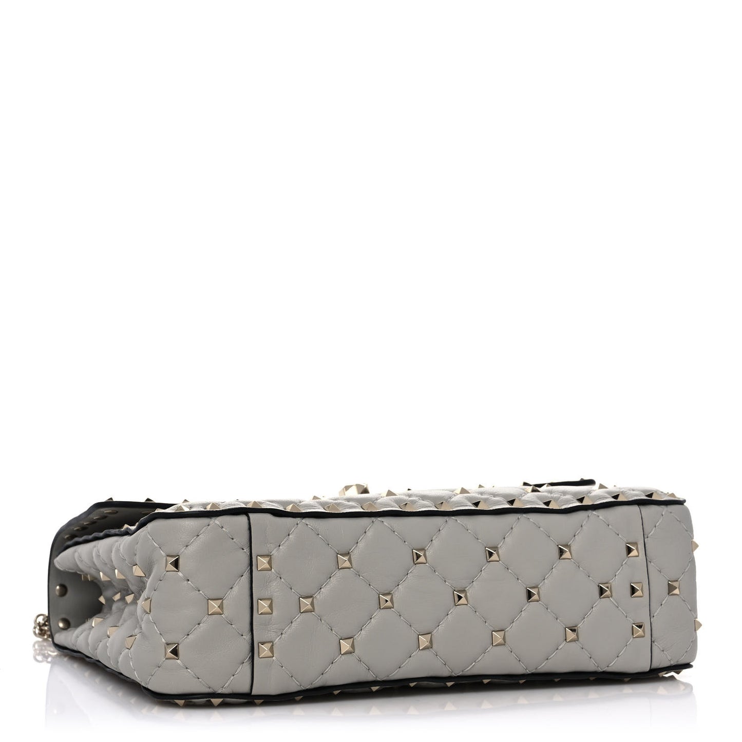 Nappa Medium Rockstud Spike Shoulder Bag Opal Grey