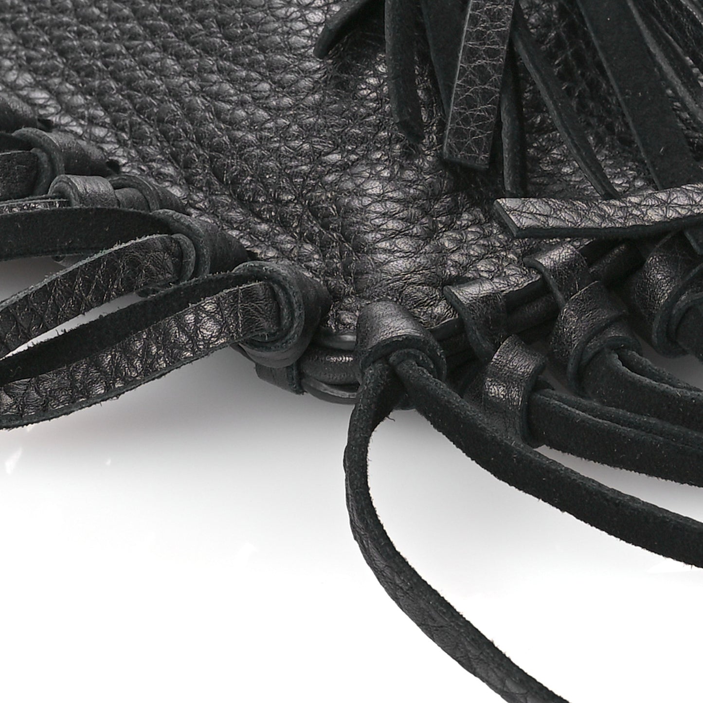 Pebbled Calfskin Crockee Small Wristlet Clutch Black