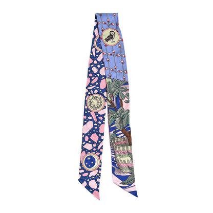 Hermes Silk La Danse Des Amazones Twilly Bleu Roy Vert Jaune 2 of 4