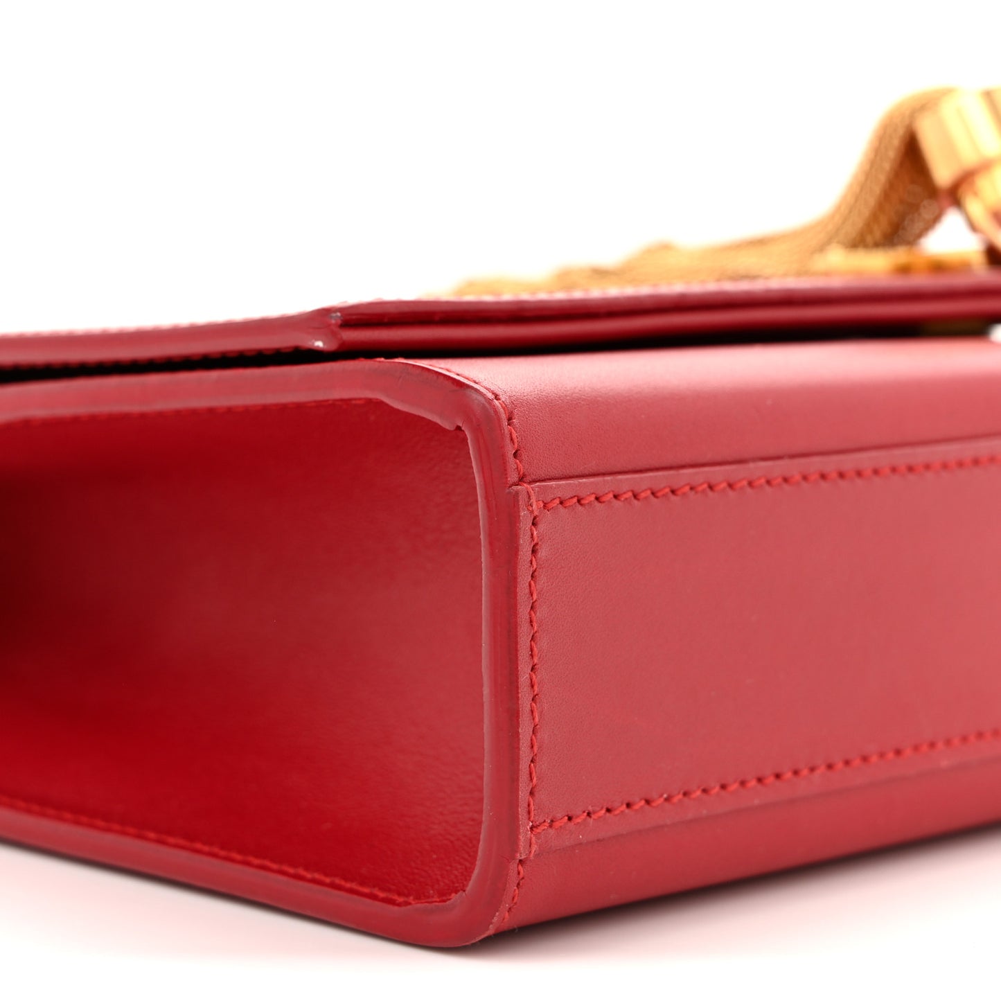 Smooth Calfskin Medium Classic Monogram Kate Tassel Satchel Lipstick Red