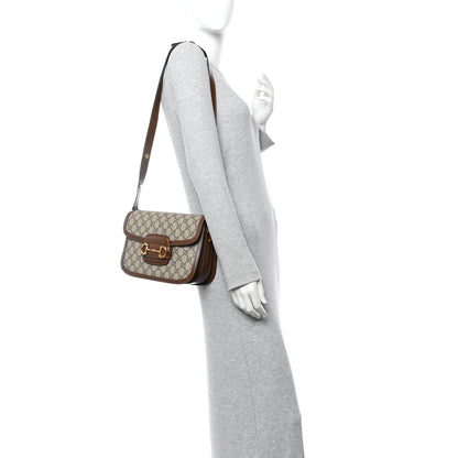 Gucci GG Supreme Monogram Horsebit 1955 Shoulder Bag Beige Brown Sugar 2 of 10