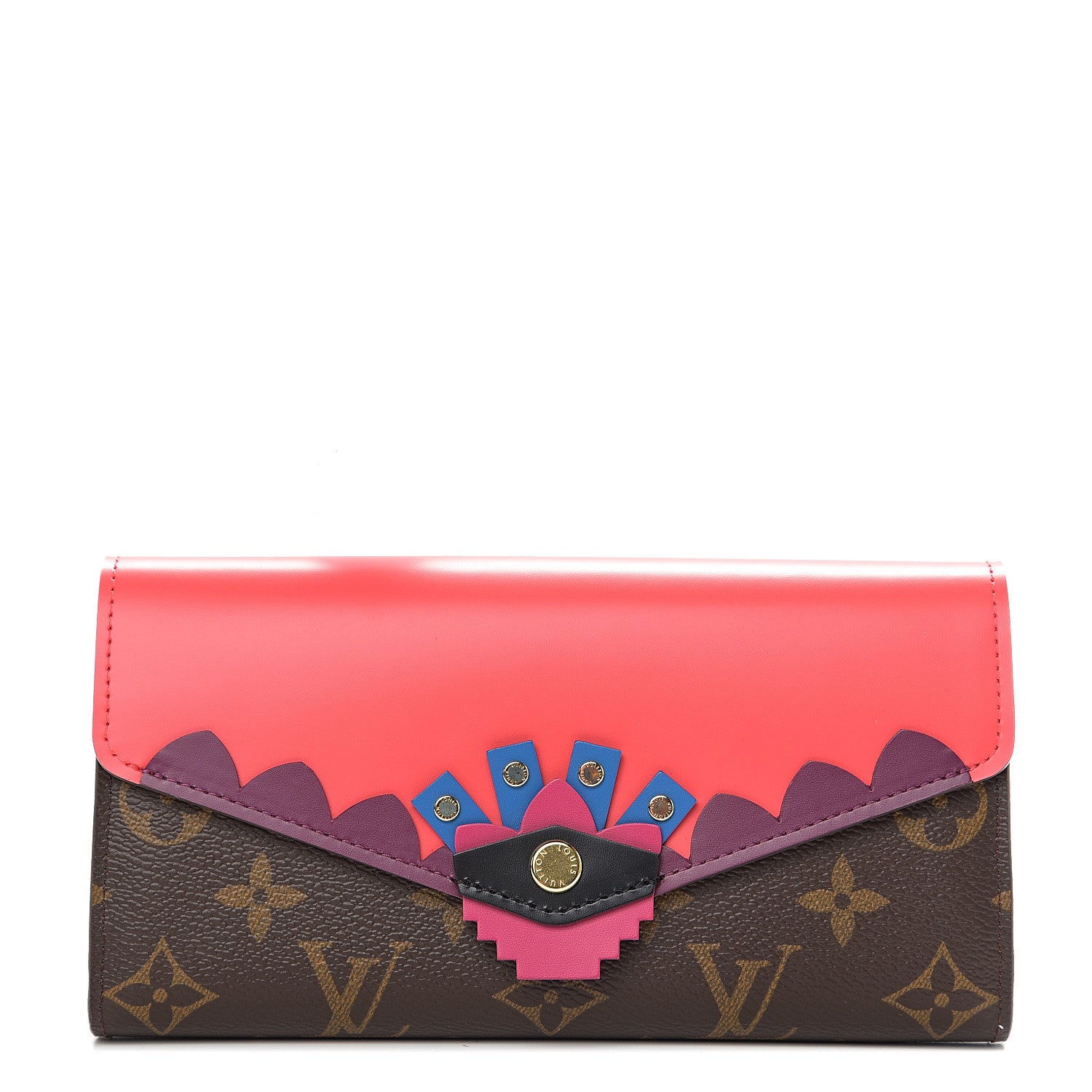 Louis Vuitton Monogram Tribal Mask Sarah Wallet Purple 1 of 6