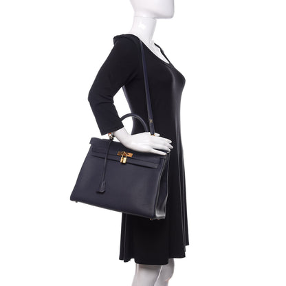 Hermes Togo Kelly Retourne 35 Bleu Nuit 2 of 11