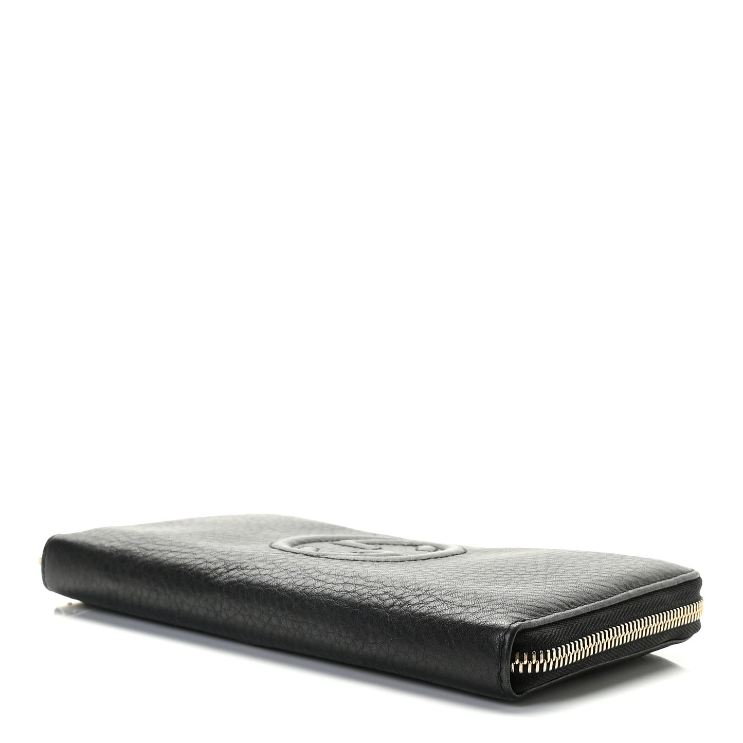 Pebbled Calfskin Soho Zip Around Wallet Black