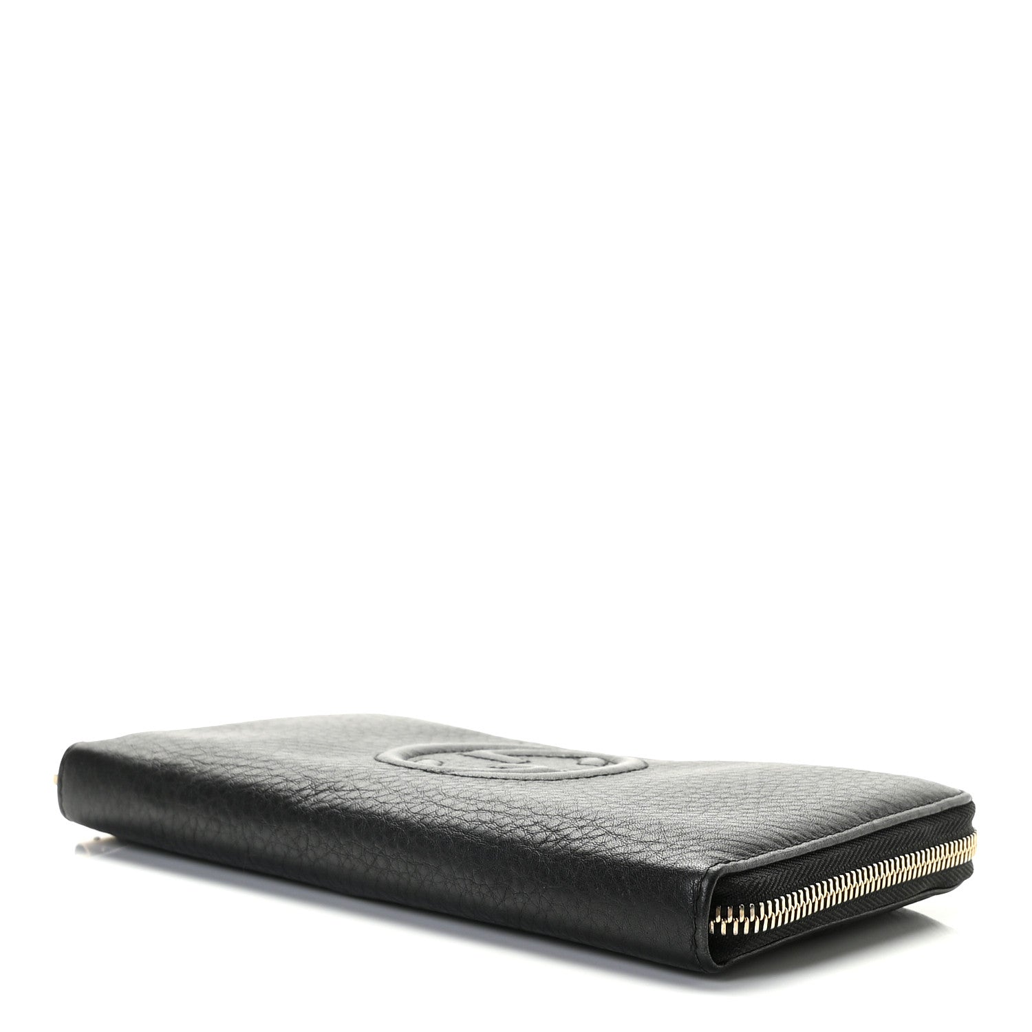 Gucci Pebbled Calfskin Soho Zip Around Wallet Black 6 of 7