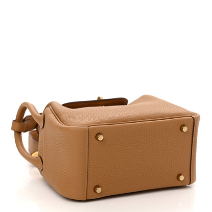 Hermes Taurillon Clemence Mini Lindy 20 Biscuit 4 of 10