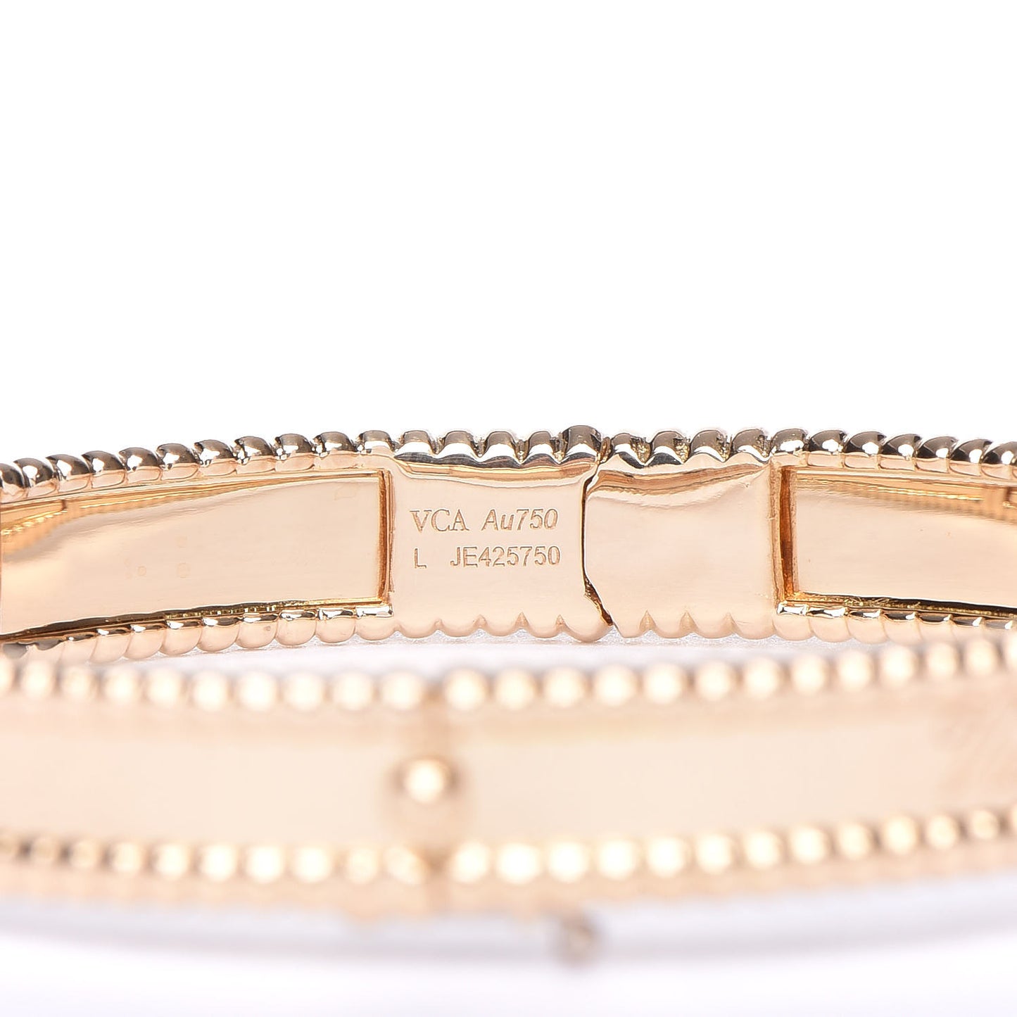 18K Yellow Gold Perlee Signature Bangle Bracelet L