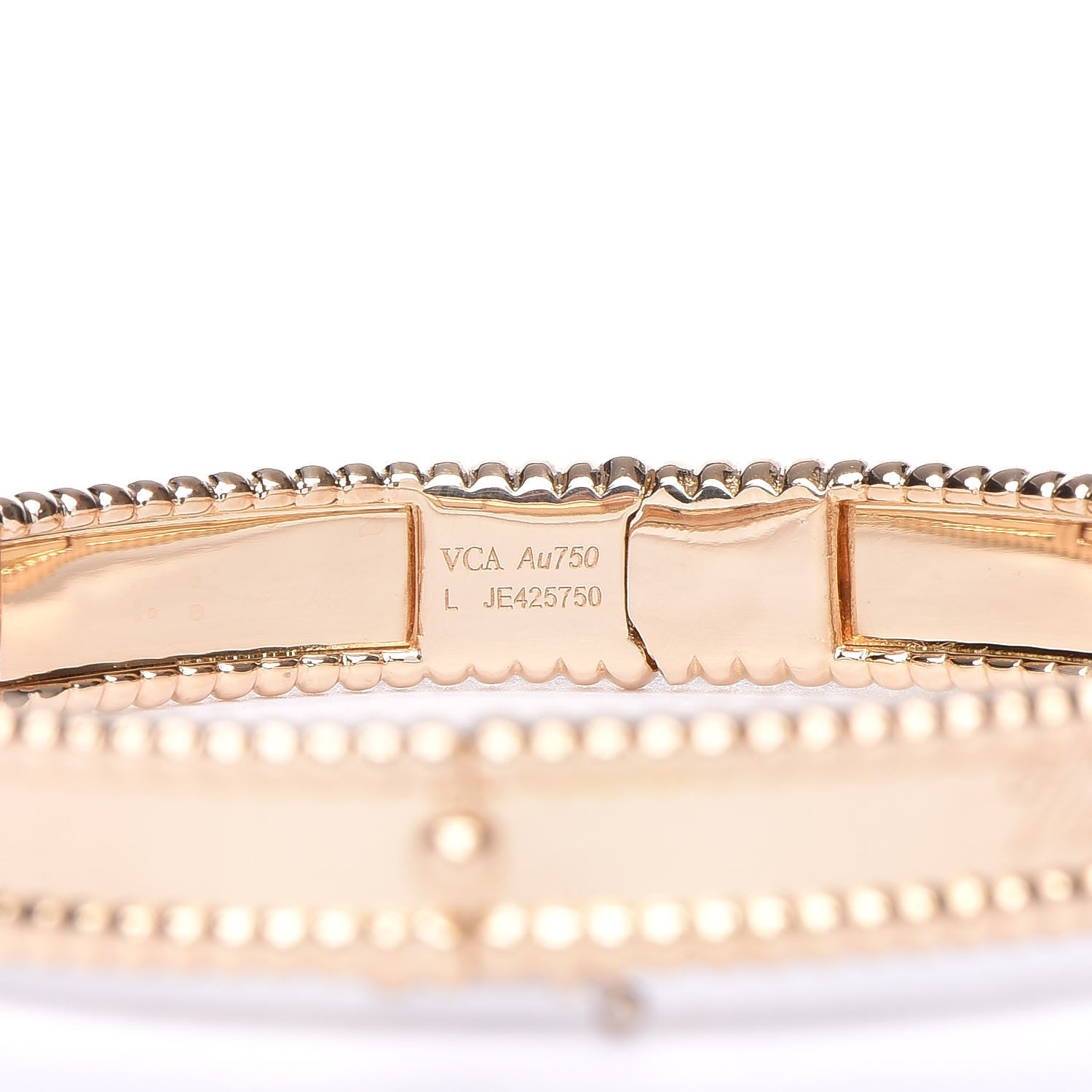 Van Cleef & Arpels 18K Yellow Gold Perlee Signature Bangle Bracelet L 4 of 5