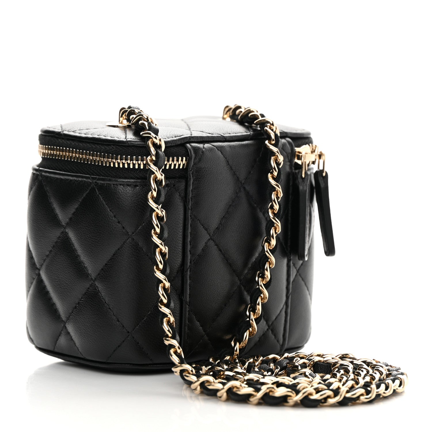 Chanel Lambskin Quilted Mini Vanity Case With Chain Black 3 of 12