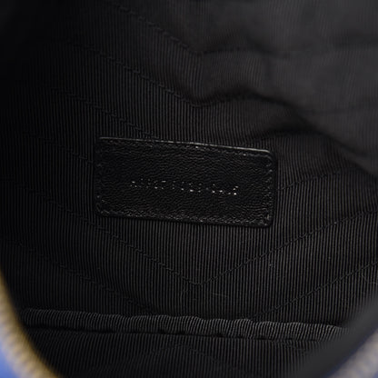 Saint Laurent Calfskin Matelasse Chevron Monogram Zip A5 Pouch Blue Majorelle 7 of 7