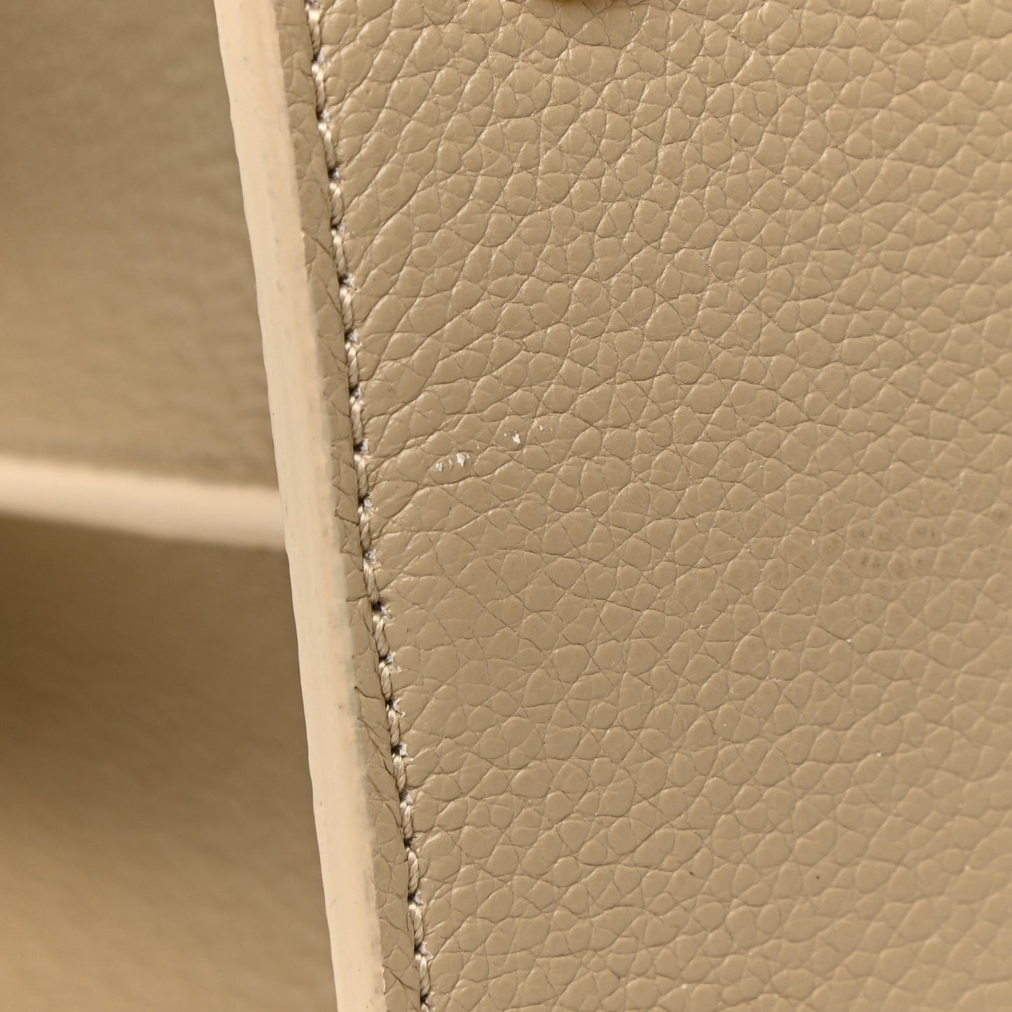 Grainy Calfskin Title Bag Light Beige