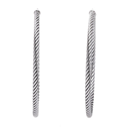 David Yurman Sterling Silver Cable Classics Extra Large Hoop Earrings 1 of 6