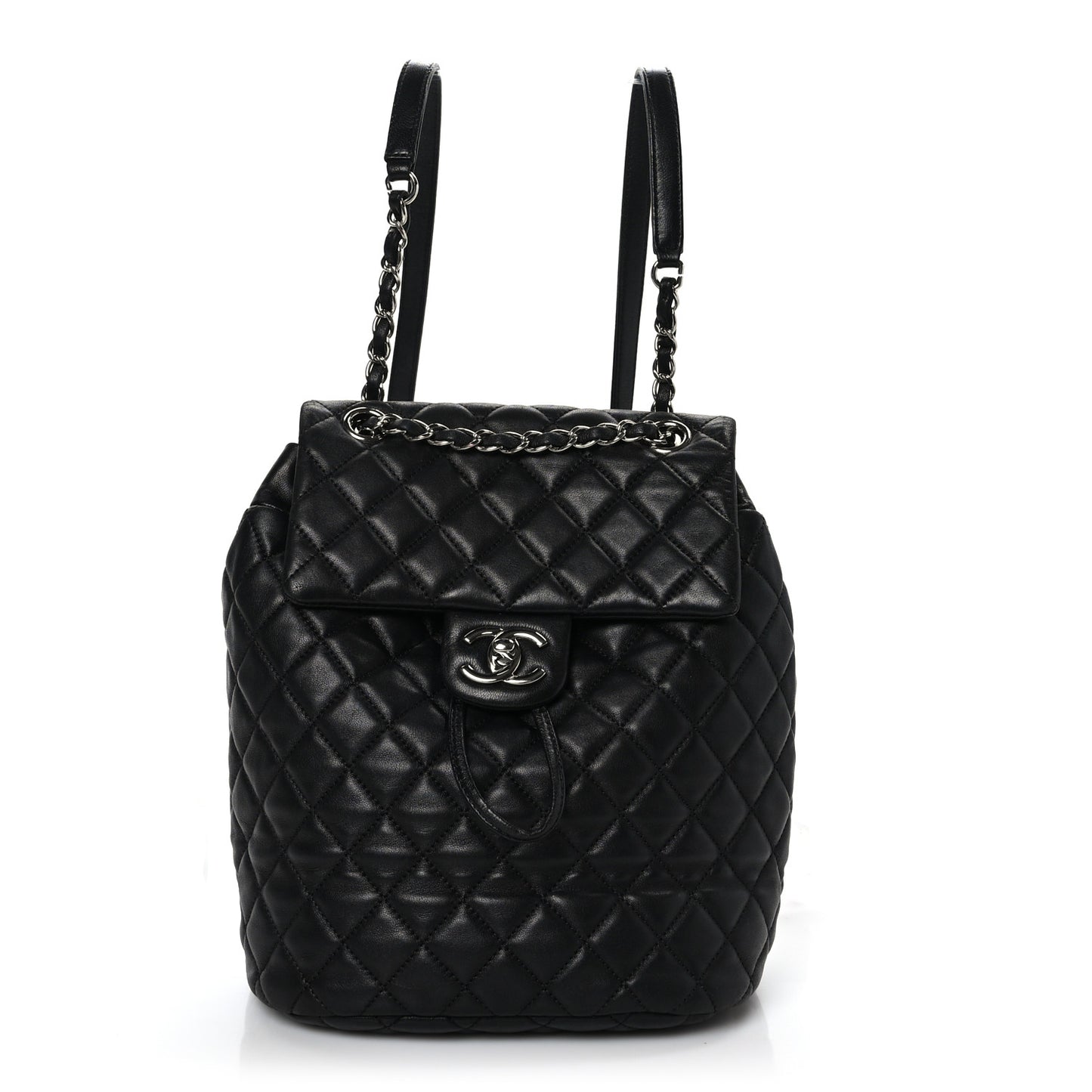 Calfskin Quilted Small Urban Spirit Backpack Black