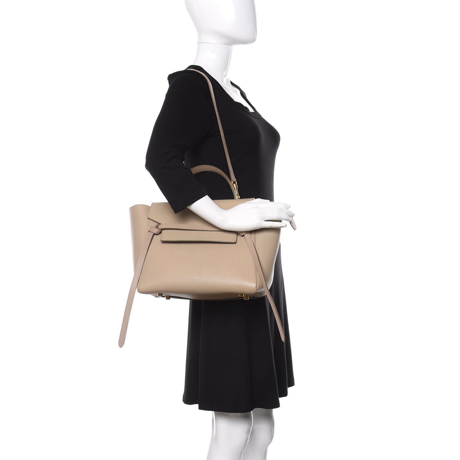 Celine Grained Calfskin Mini Belt Bag Light Taupe 2 of 10
