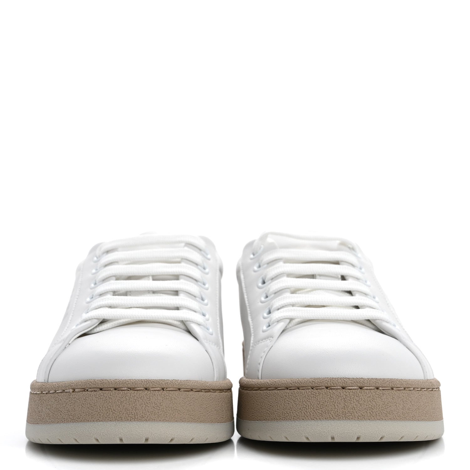 Fendi Vitello Logo Womens Low Top Sneakers 35 White 3 of 9