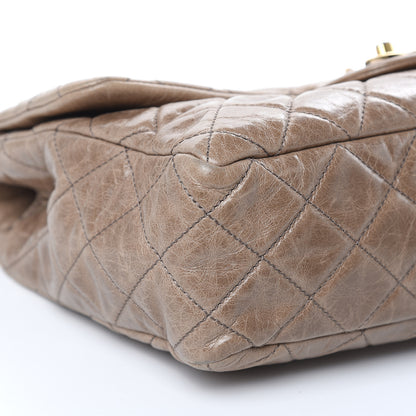 Chanel Glazed Calfskin Castle Rock Medium Flap Dark Beige 8 of 17