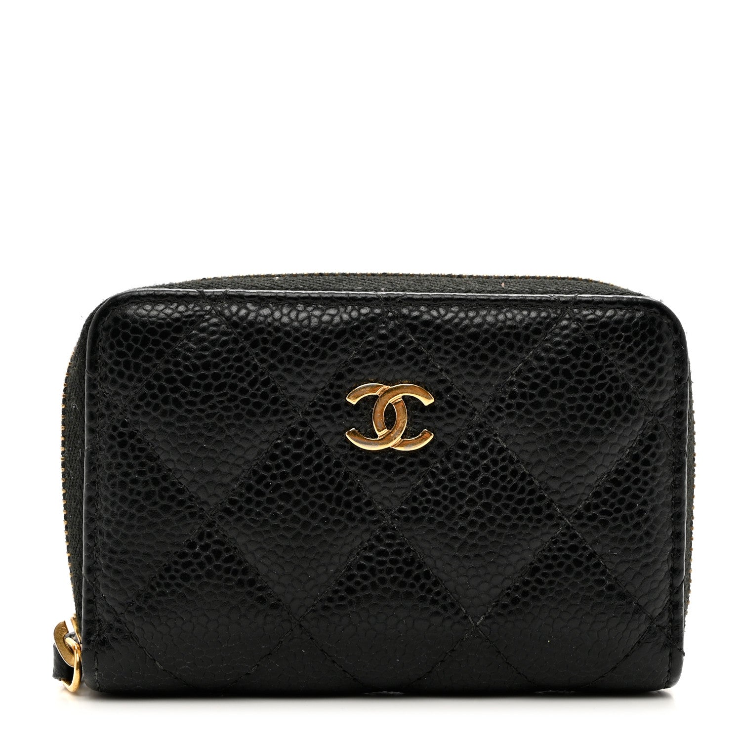 Chanel Caviar Quilted Zip Coin Purse Black 1 of 9
