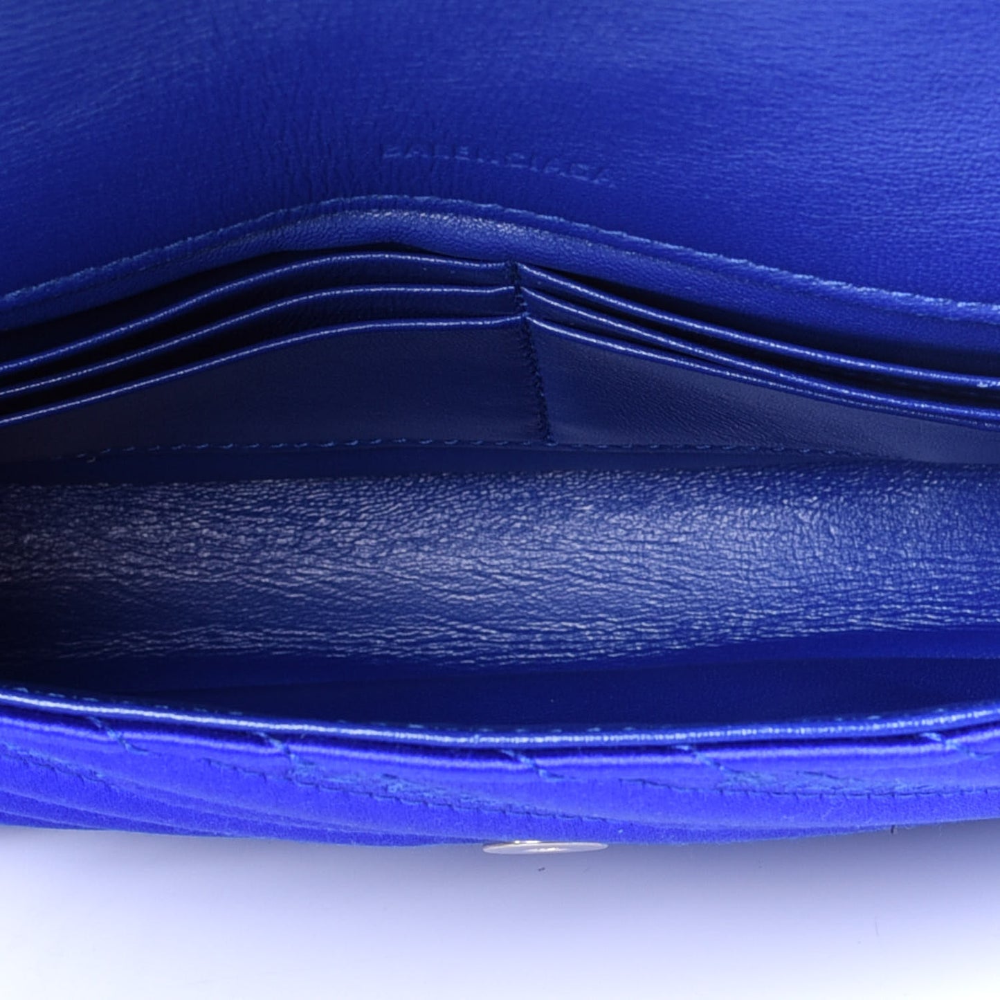Satin Jacquard Logo Matelasse BB Chain Wallet Electric Bleu