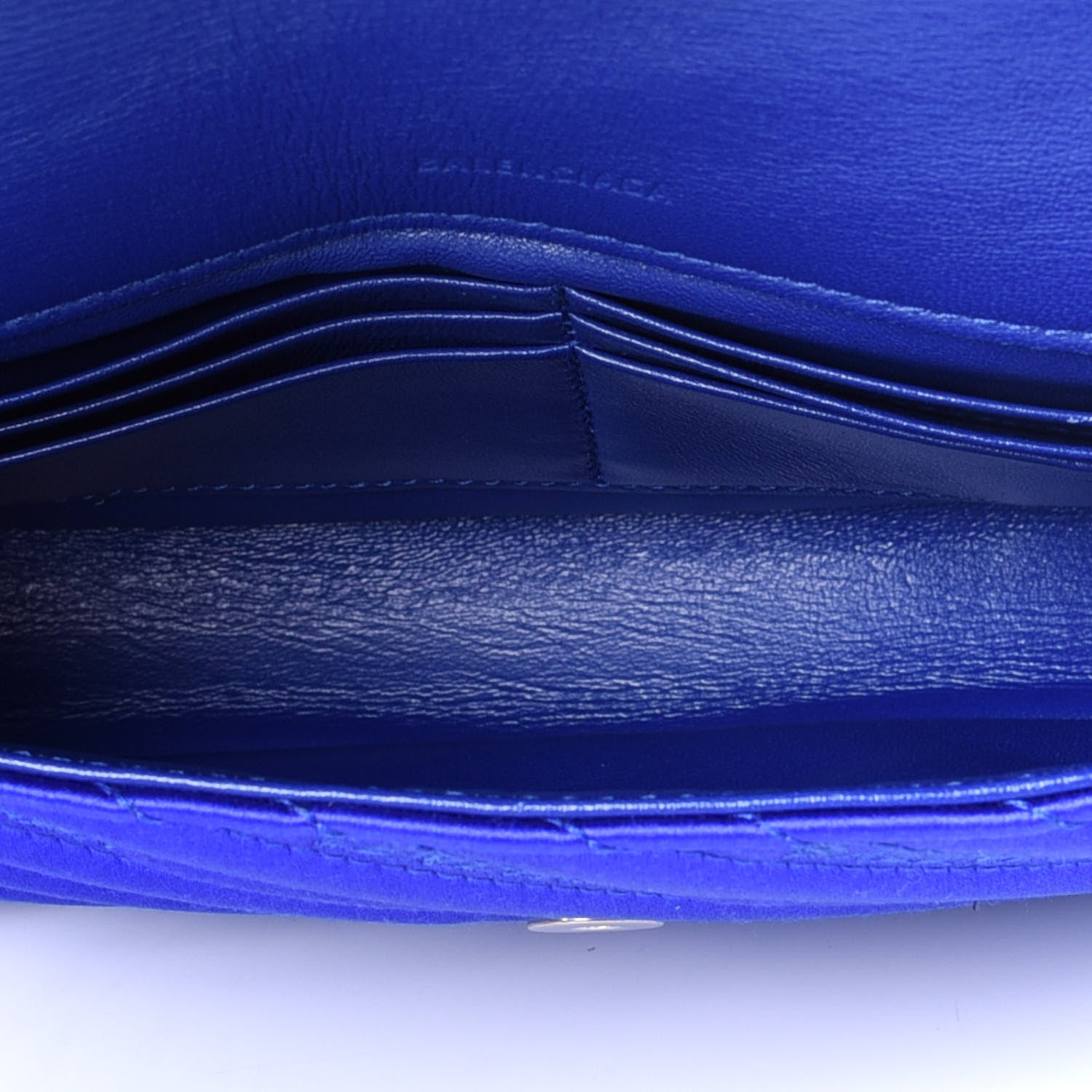 Balenciaga Satin Jacquard Logo Matelasse BB Chain Wallet Electric Bleu 5 of 8