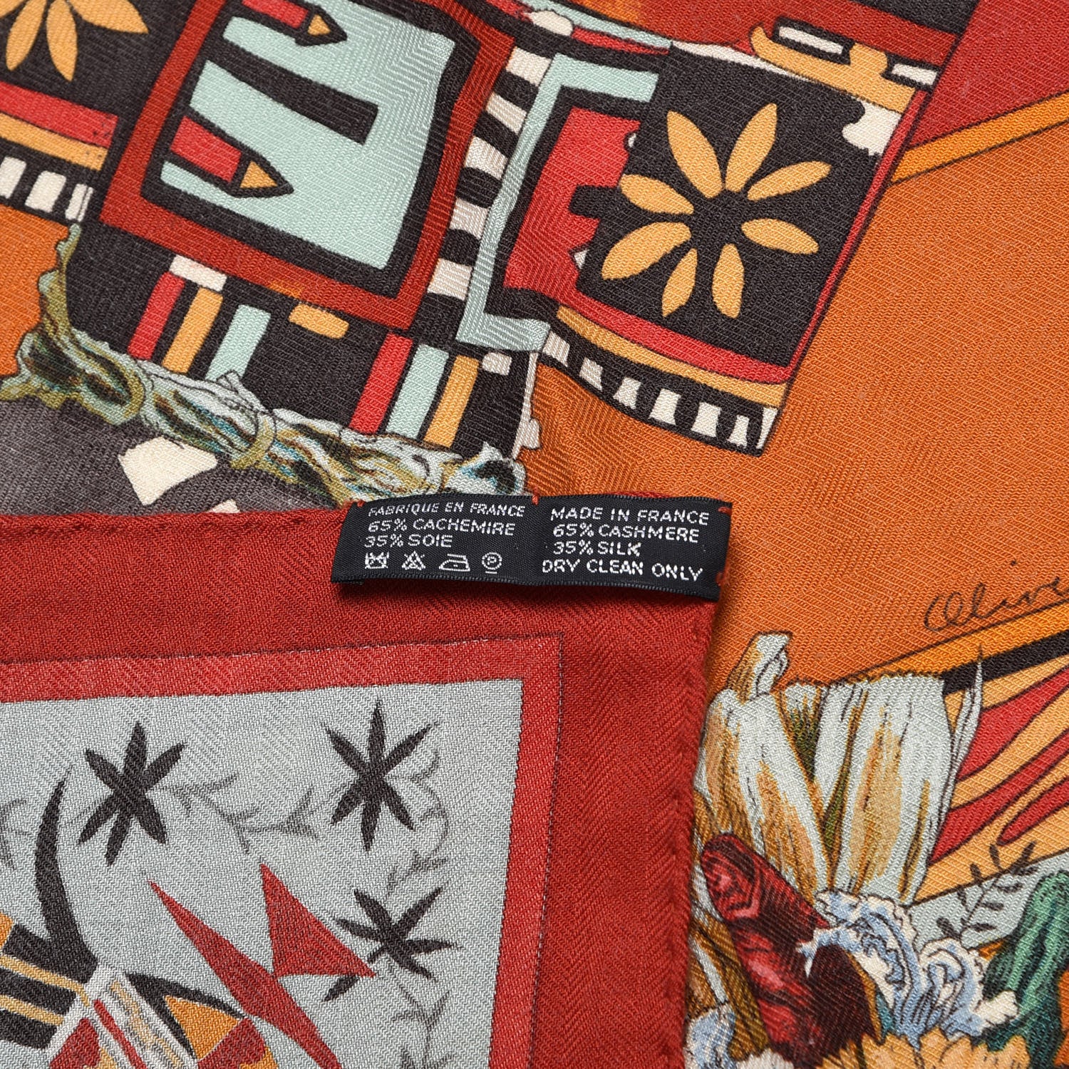 Hermes Cashmere Silk Kachinas Shawl 140 7 of 7