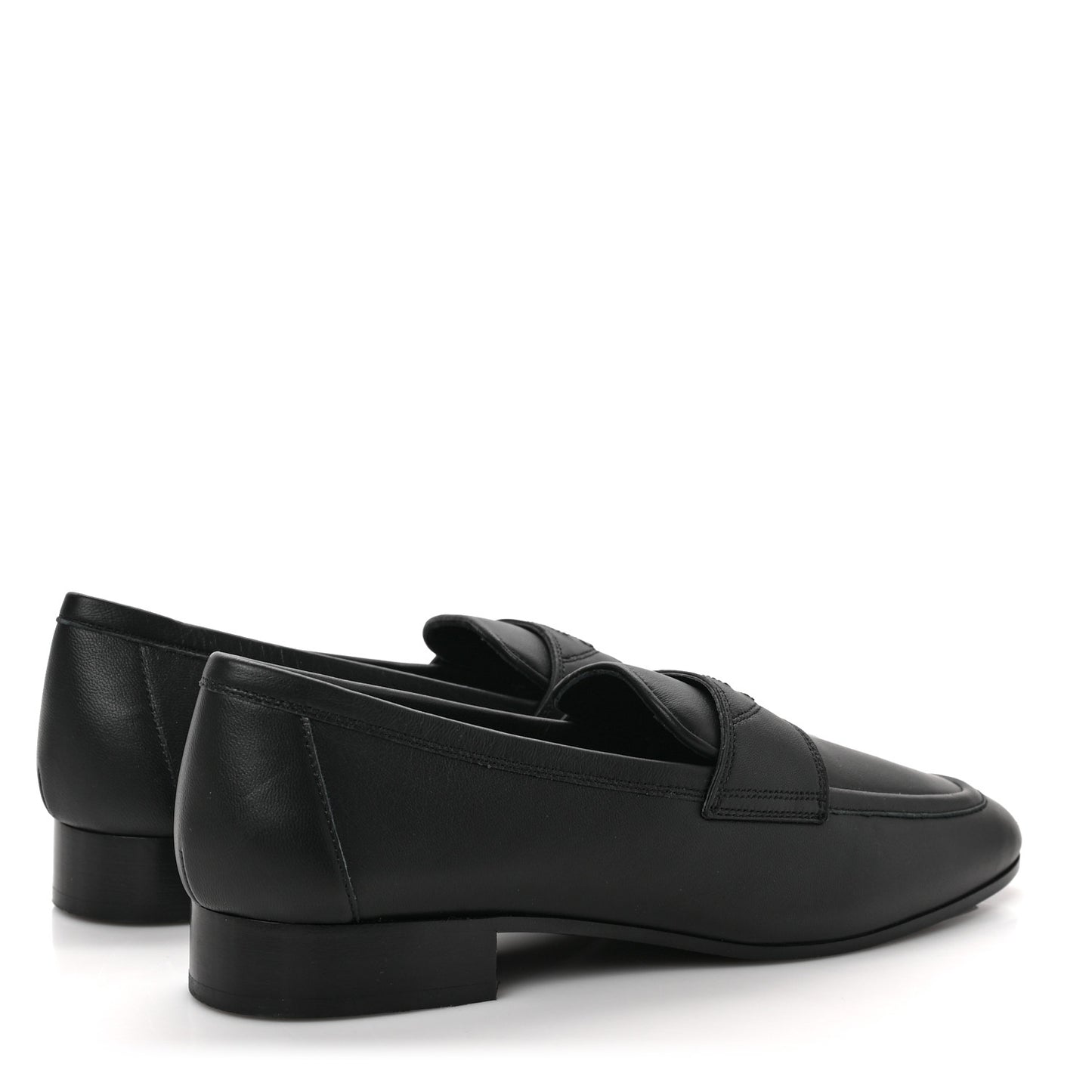 Calfskin Mens Stitched CC Loafers 39 Black