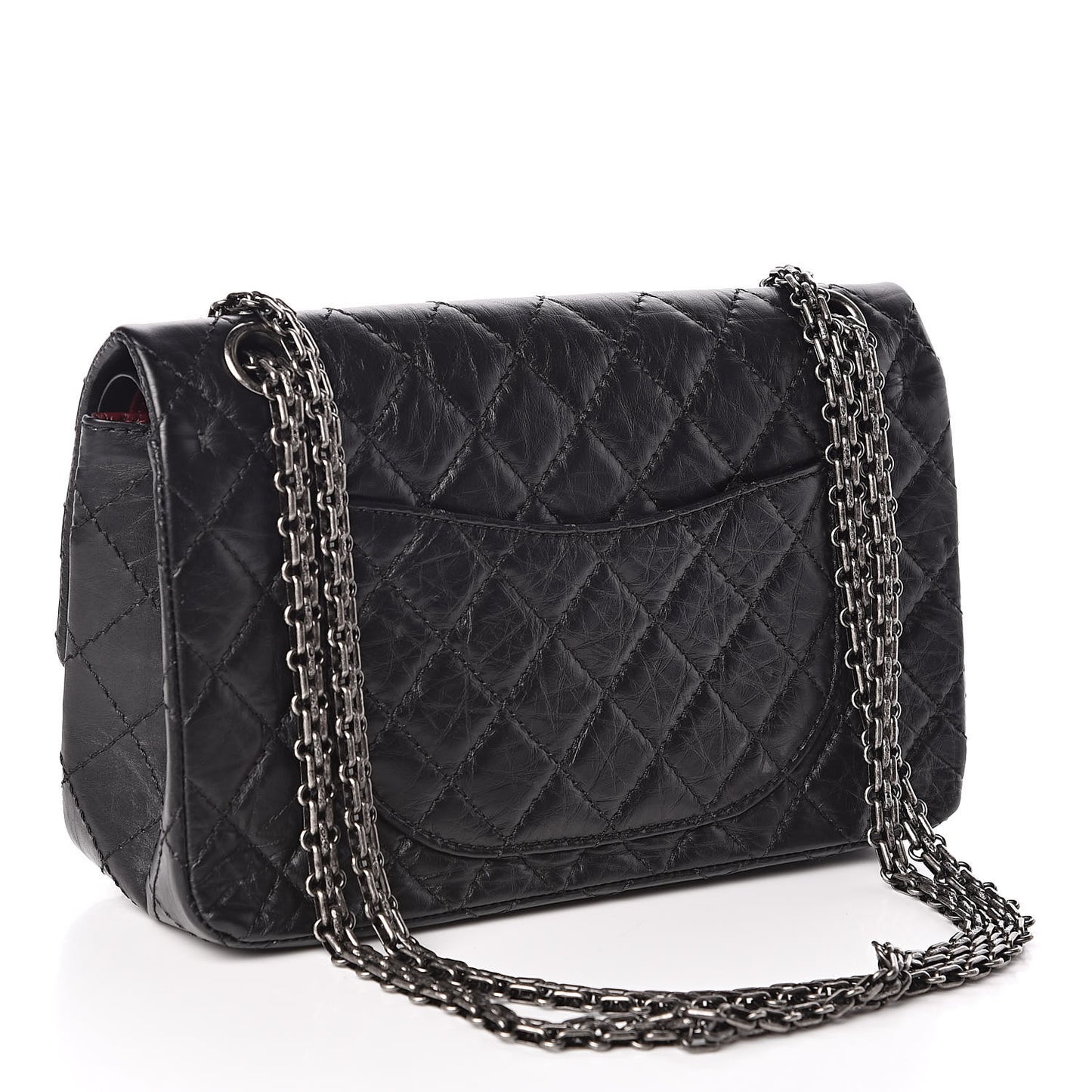 Aged Calfskin Quilted 2.55 Reissue 225 Flap Black