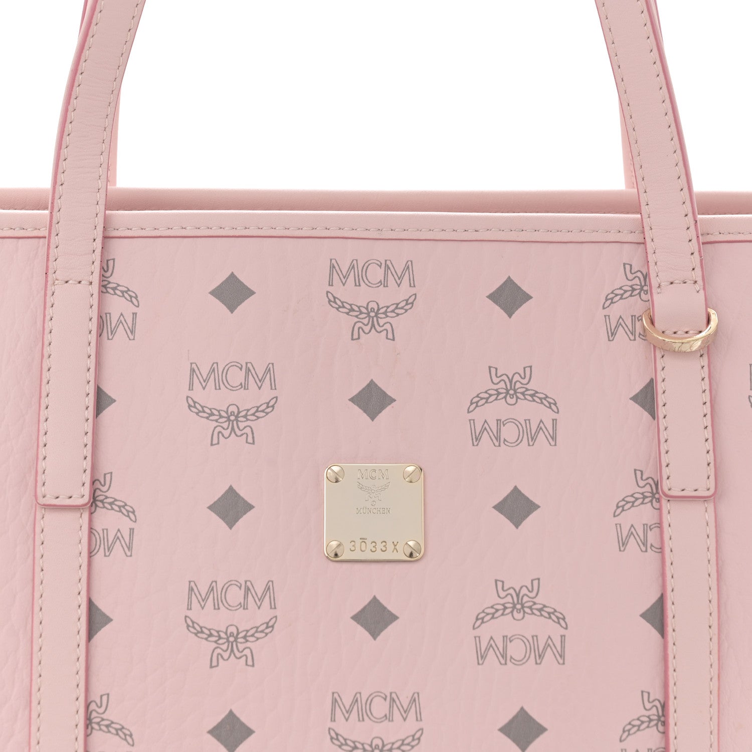 MCM Visetos Toni Shopper Tote Powder Pink 8 of 13