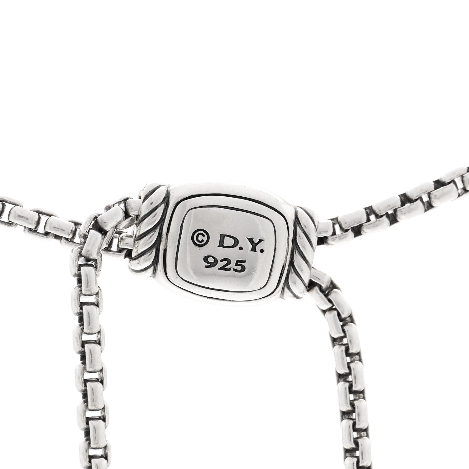 David Yurman Sterling Silver Diamond Large Stax Pendant Necklace 4 of 4