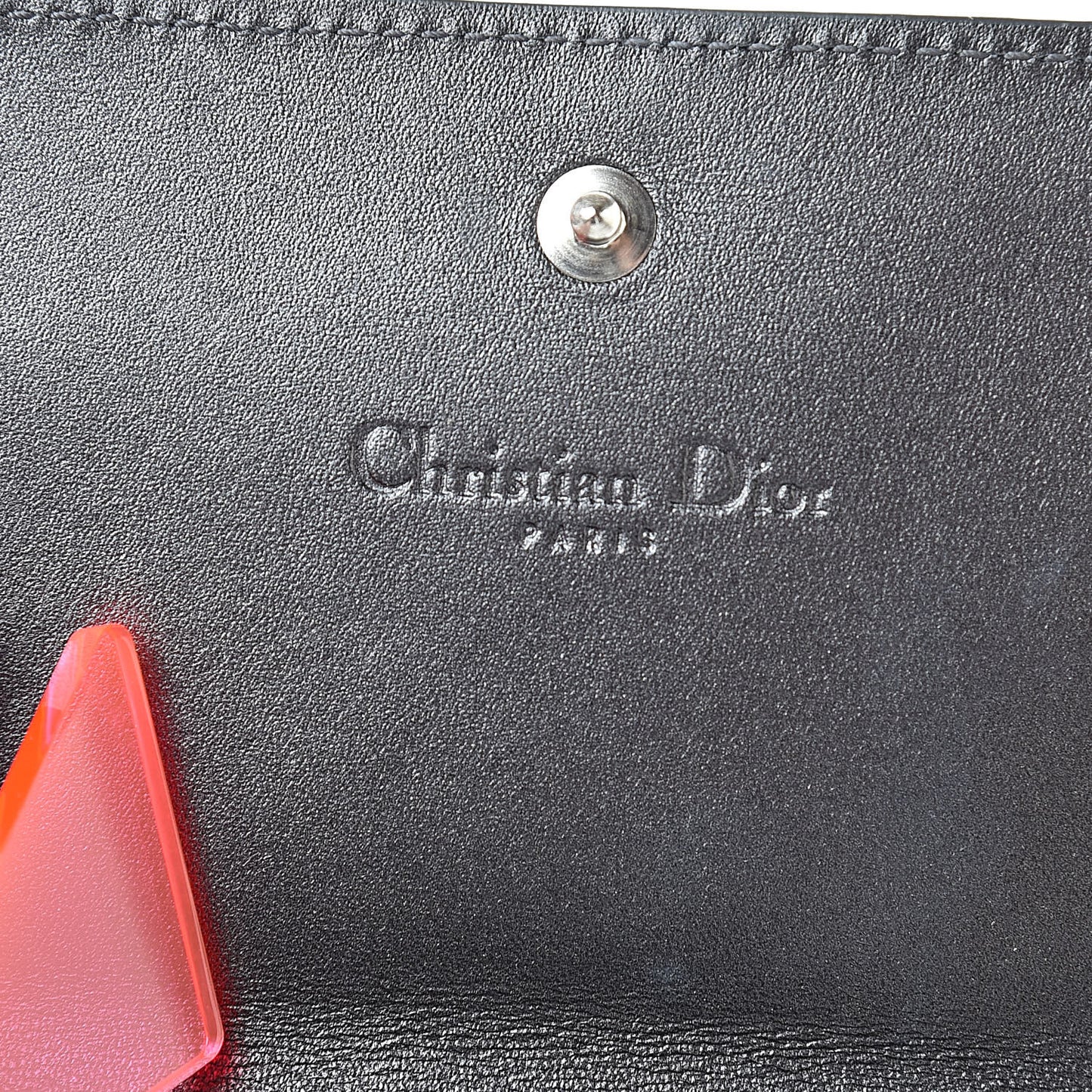 Metallic Lambskin Cannage Anselm Reyle Lady Dior Card Holder Gunmetal