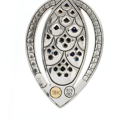 John Hardy Sterling Silver 18K Yellow Gold Black Sapphire Legends Naga Drop Earrings 5 of 5