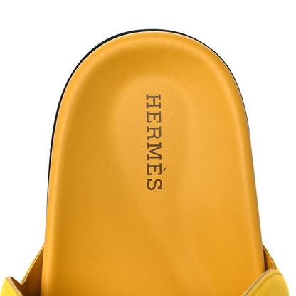 Hermes Suede Goatskin Extra Sandals 37 Jaune Sable 7 of 9
