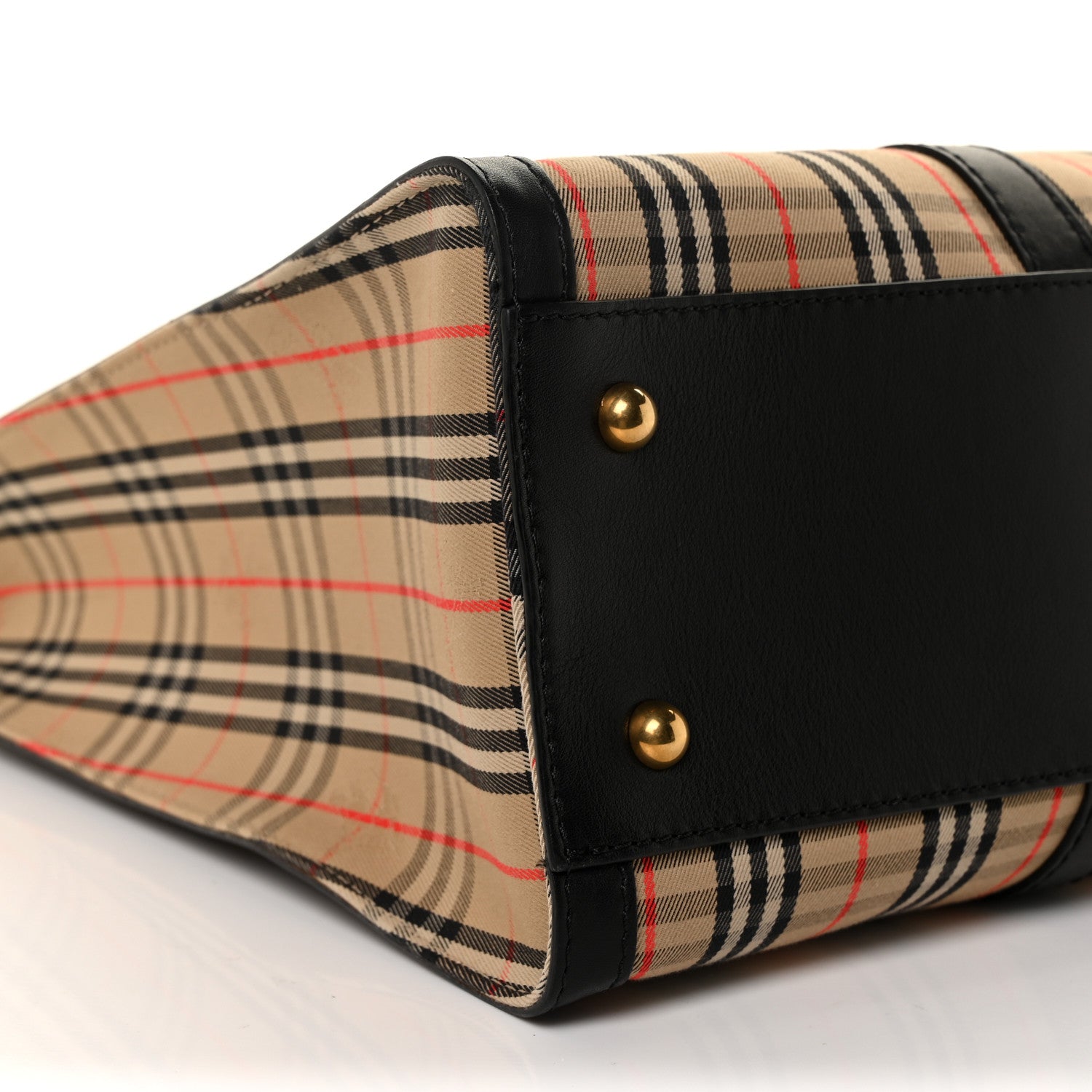 Burberry Calfskin 1983 Knight Check Link Zip Tote Black 7 of 9