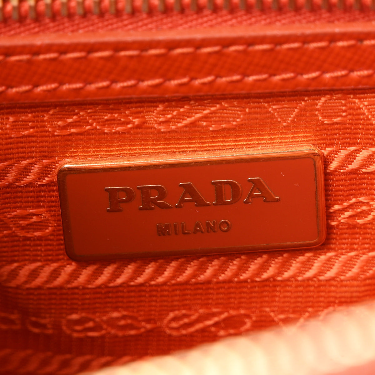 Prada Saffiano Vernice Small Galleria Double Zip Tote Papaya 6 of 10