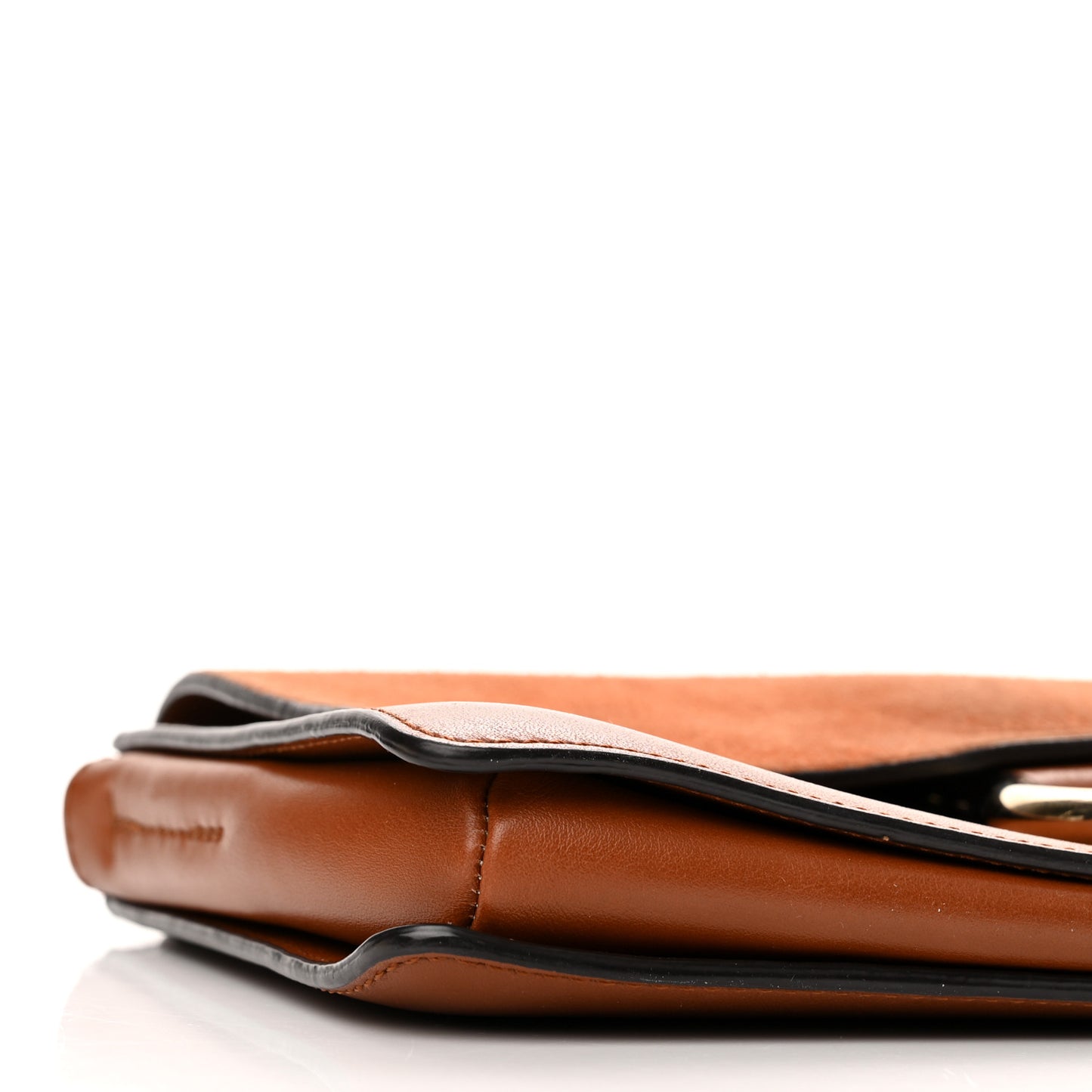 Suede Calfskin Small Faye Shoulder Bag Tobacco