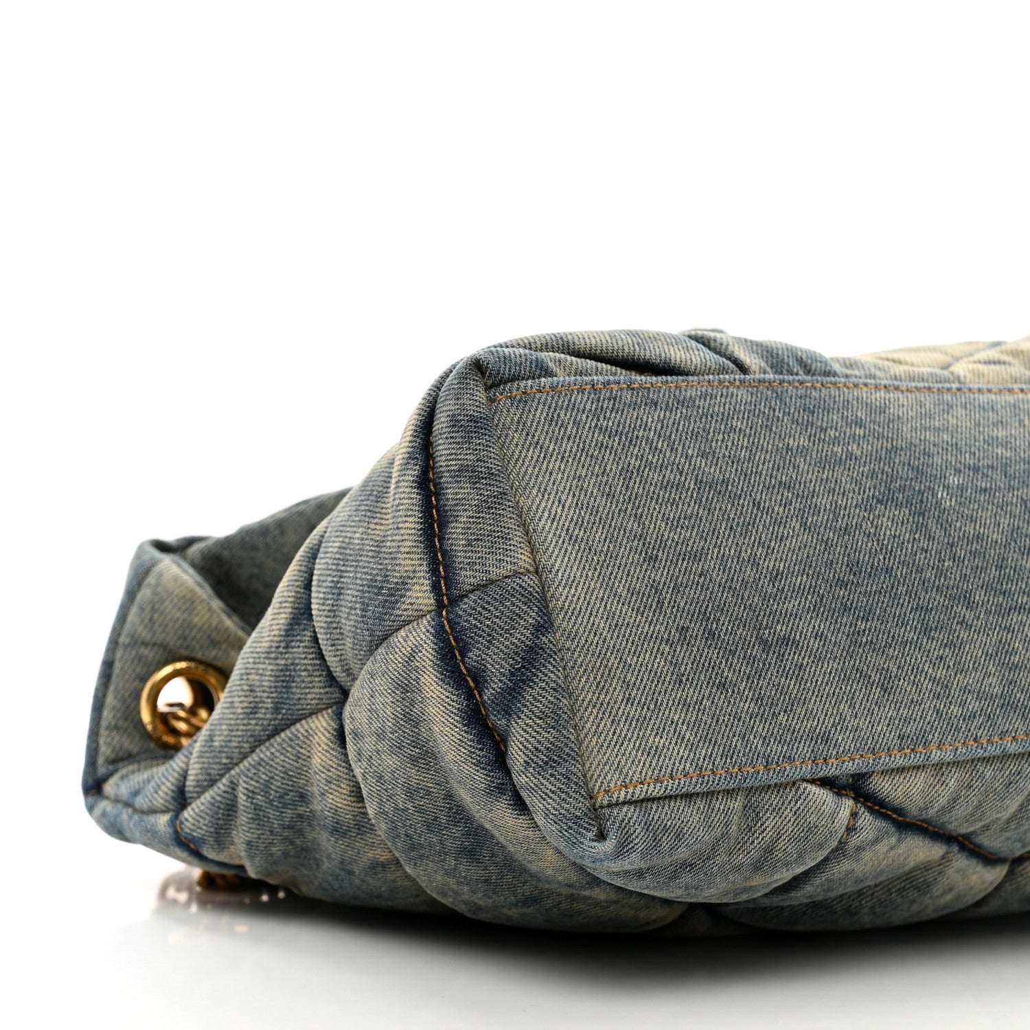 Saint Laurent Denim Quilted Small Loulou Puffer Monogram Chain Satchel Blue Cinnamon 8 of 9