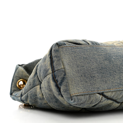 Saint Laurent Denim Quilted Small Loulou Puffer Monogram Chain Satchel Blue Cinnamon 8 of 9