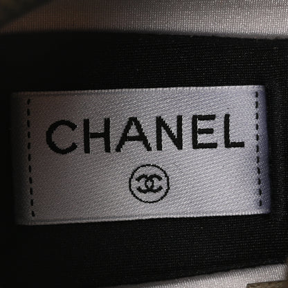 Chanel Suede Calfskin Embroidered CC Sneakers 40 Beige Black 8 of 10