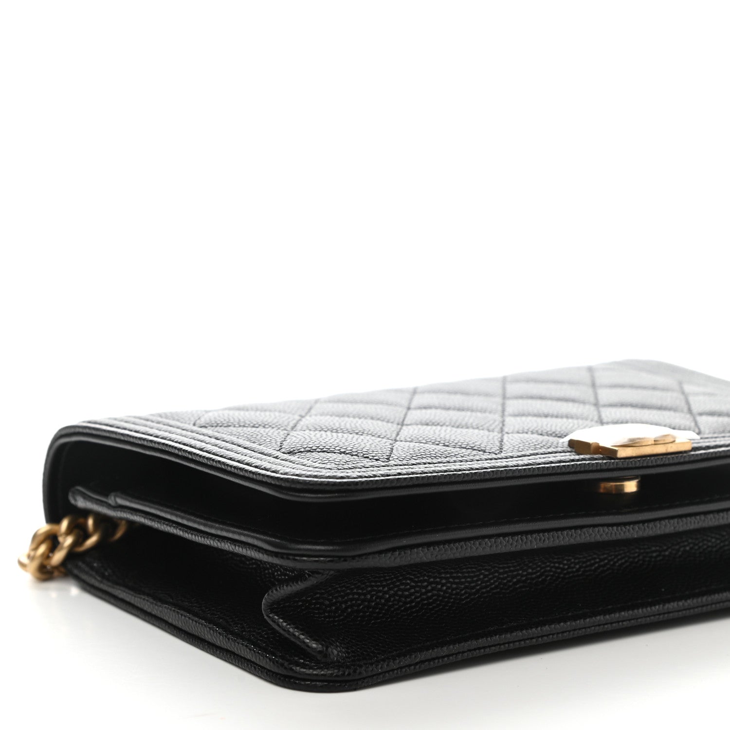 Chanel Caviar Quilted Boy Wallet On Chain WOC Black 5 of 11