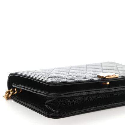 Chanel Caviar Quilted Boy Wallet On Chain WOC Black 5 of 11