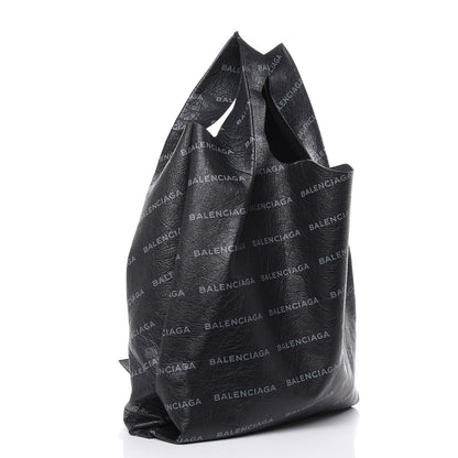 Balenciaga Agneau Arena Allover Logo M Supermarket Shopper Gris Crayon Gris 5 of 11