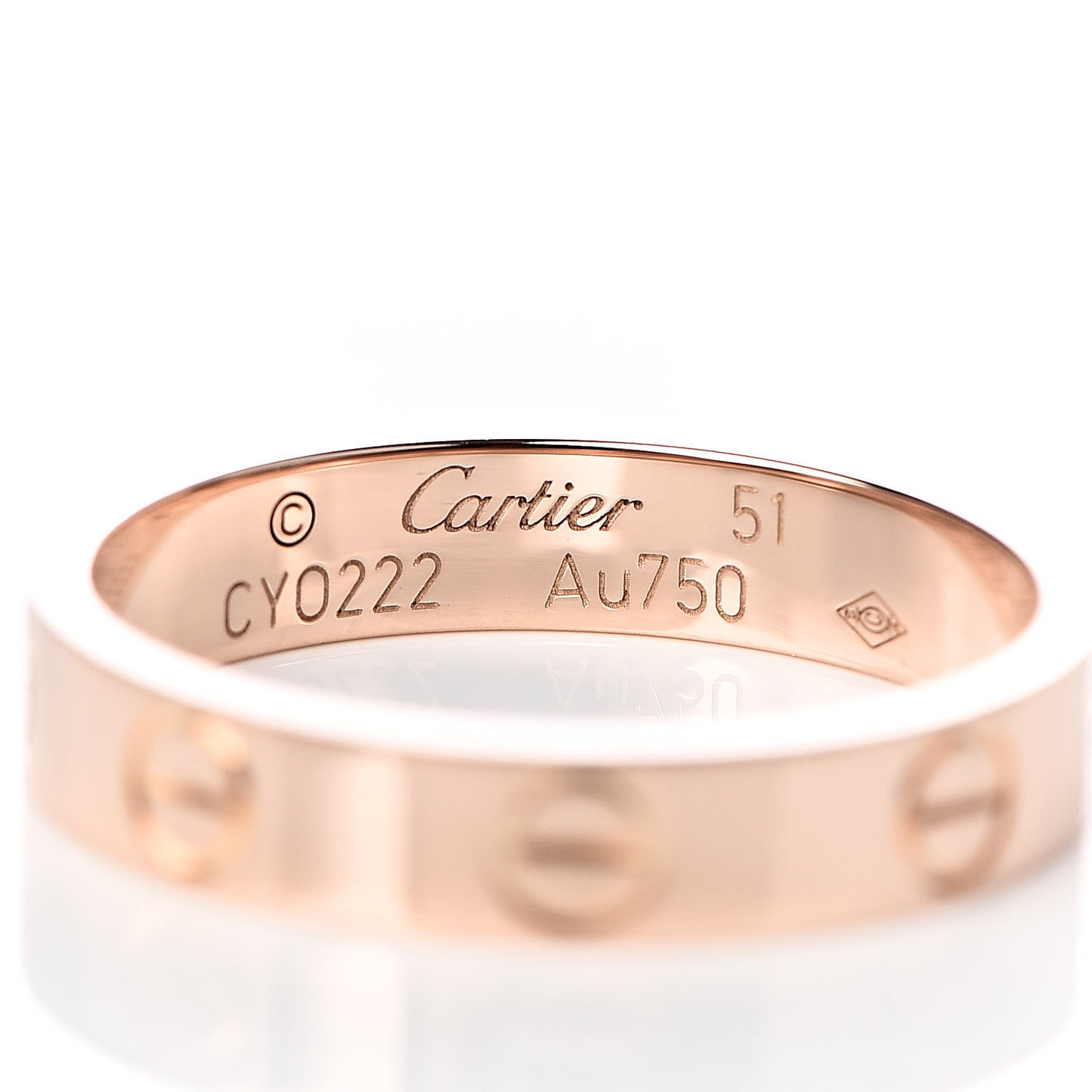 18K Pink Gold 3.5mm LOVE Wedding Band Ring 51 5.75