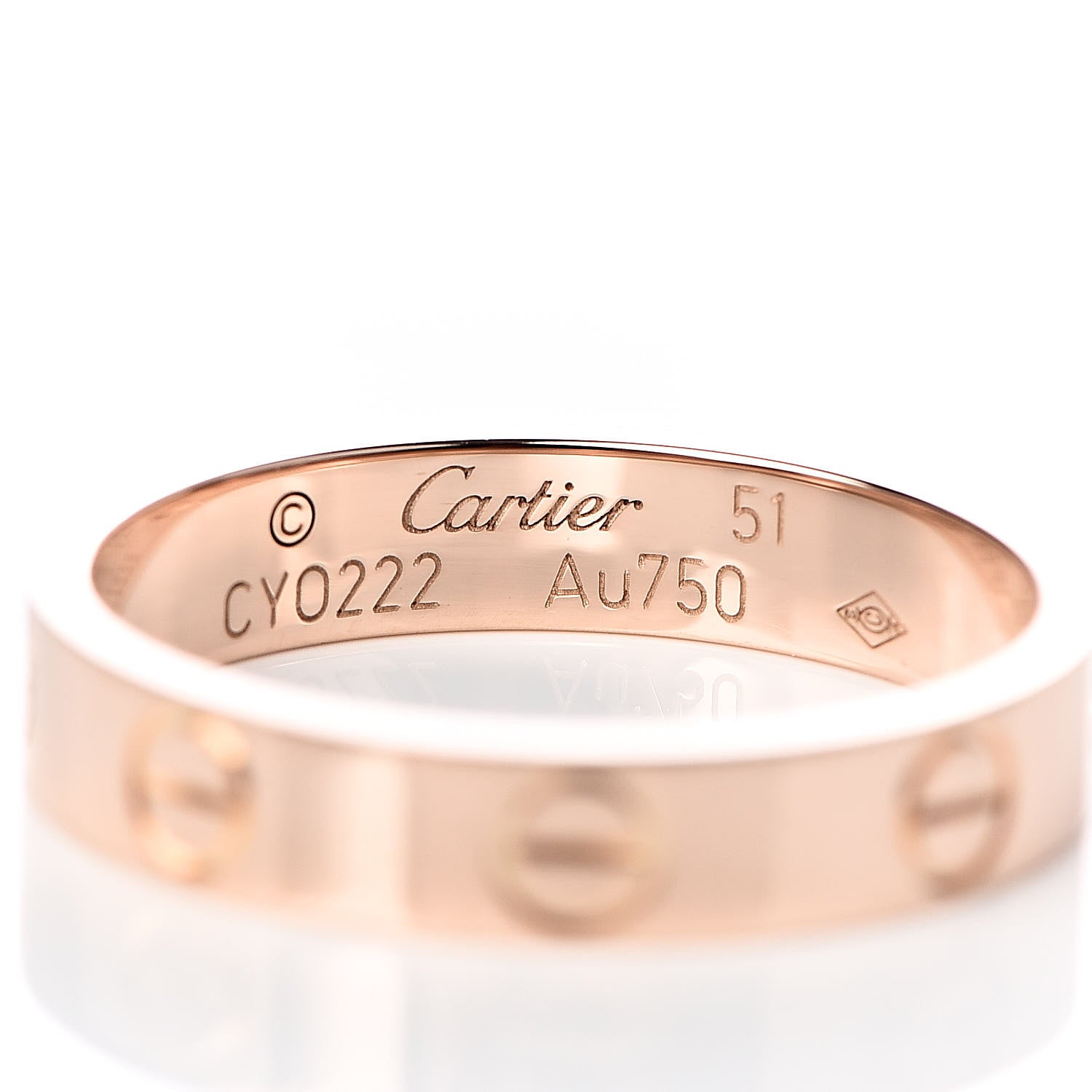 Cartier 18K Pink Gold 3.5mm LOVE Wedding Band Ring 51 5.75 4 of 4
