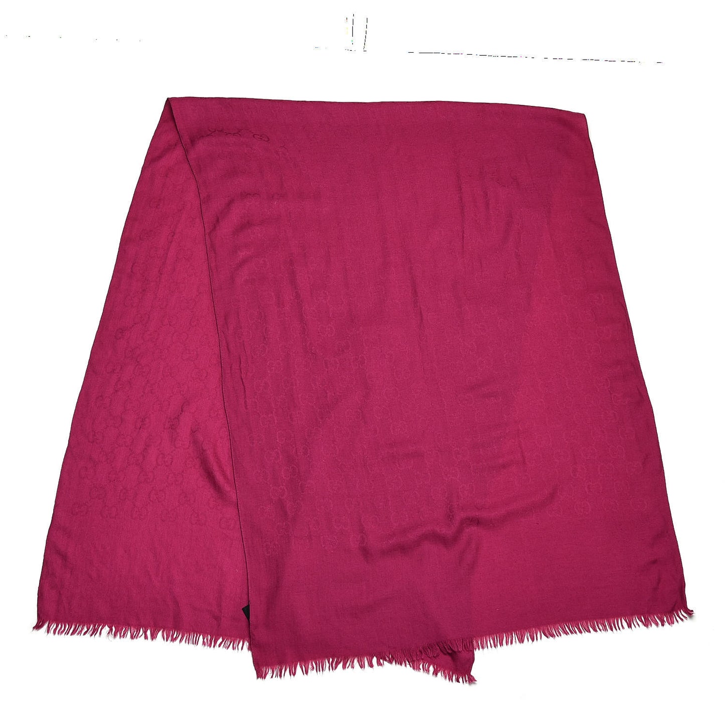 Wool Silk GG Monogram GGNat Scarf Fuchsia
