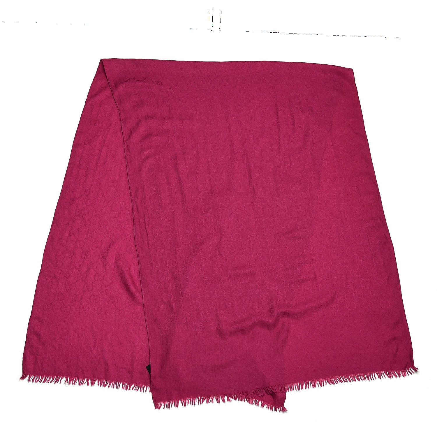 Gucci Wool Silk GG Monogram GGNat Scarf Fuchsia 3 of 4