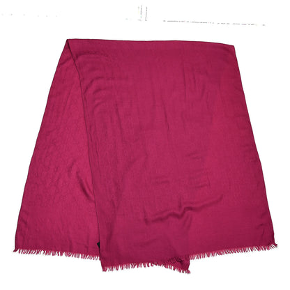 Gucci Wool Silk GG Monogram GGNat Scarf Fuchsia 3 of 4