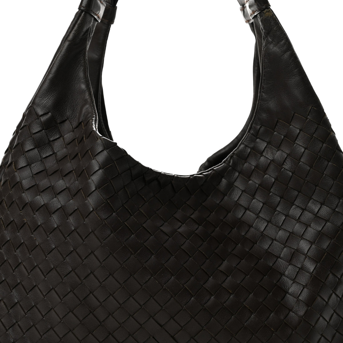 Nappa Intrecciato Medium Campana Hobo Ebano